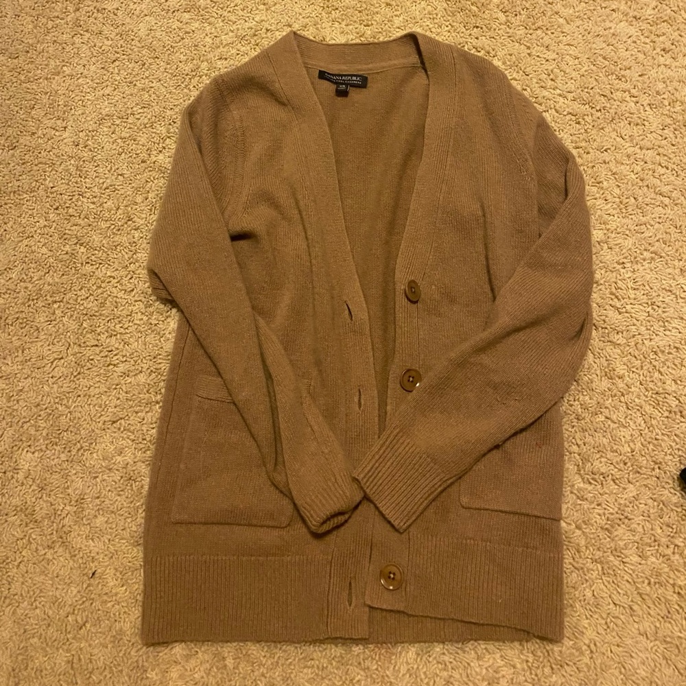 Tan Banana Republic Button Up Cardigan